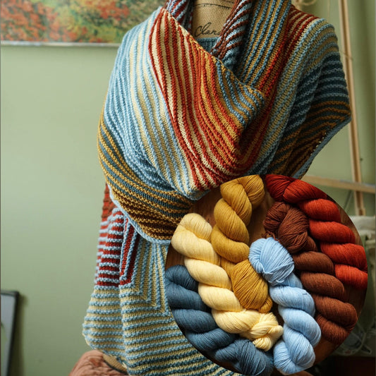 "Recollection Wrap" 7-Skein Tonal Set / Made to Order