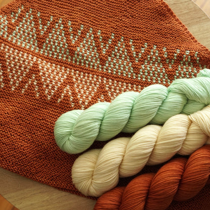 "Cabin Shawl" 3-Skein Tonal Set / Made to Order