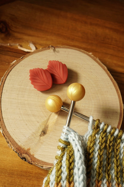 Stitch Stoppers / Gold & Burgundy Leaf