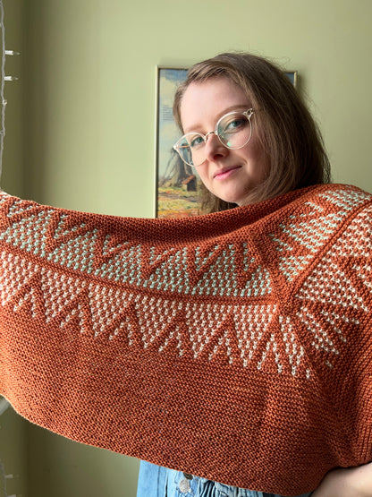 "Cabin Shawl" 3-Skein Tonal Set / Made to Order