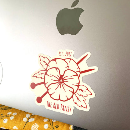 The Red Pansy Logo Sticker
