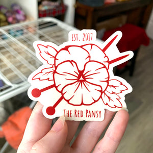 The Red Pansy Logo Sticker